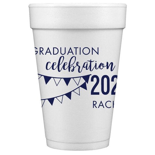 Celebration Pennants Graduation Styrofoam Cups